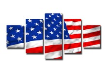 Tableau 5 pièces drapeau USA