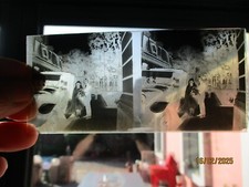 3 Plaques de verre Jeunes Mariés et Ancienne Automobile Limousine Gabriel Voisin