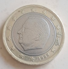 Pièce 1 Euro BELGIQUE 1999 FAUTÉE RARE Coeur Plus Grand ...Poids 6 Gr 979