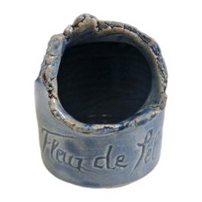 Petit Pot A Fleur De Sel En Grès Signé (Signature À Identifier) Céramique 