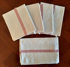 5 anciens grand torchons  Basque neufs, tissus Métis 88 X 55cm