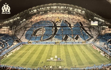 CARTE CP PHOTO TIFO STADE VELODROME OM OLYMPIQUE DE MARSEILLE 