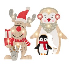 Figurine en Bois Noël LED