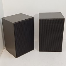 Philips Vintage Book-Shelf Speakers TESTED old DIN connector Plastic Gray