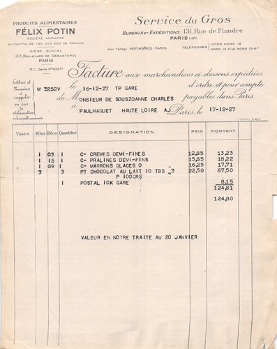 1927 produits alimentaires - produits,