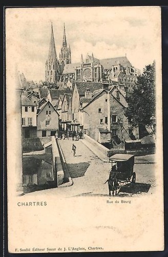 Cpa chartres rue bourg - chartres,, du