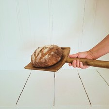 Antique French Bread Oven Shovel | Rustic Wood Peel | Early 1900s Bakery Tool