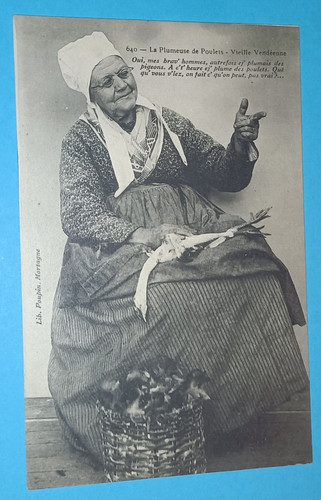 Cpa plumeuse de poulets - cpa,