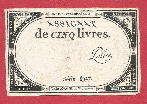 Assignat livres 10 - 5,