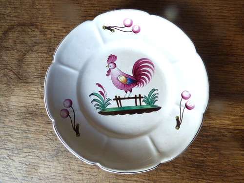 Assiette coq signé - assiette,