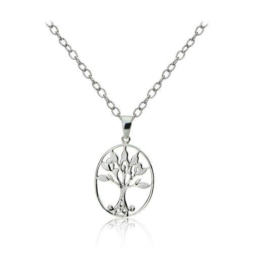 Argent sterling ovale arbre - argent,