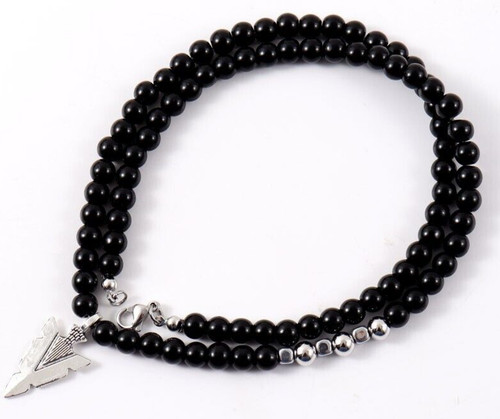 Collier 60cm perles onyx - 60cm,