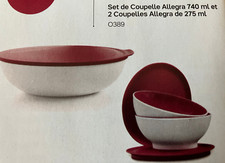 LOT COUPELLES ALLEGRA:1 X 740 ML ET 2 X 275 ML+ 2 X 275 ML EN CADEAU TUPPERWARE