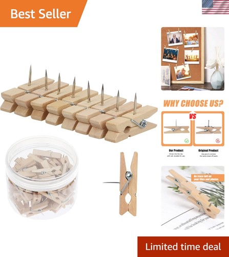 Pcs push pin with wooden - with,