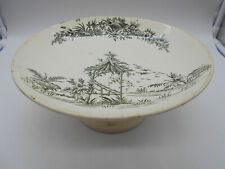 COMPOTIER PRÉSENTOIR A GÂTEAU TAMATAVE JAPONISANT EN FAIENCE CREIL & MONTEREAU