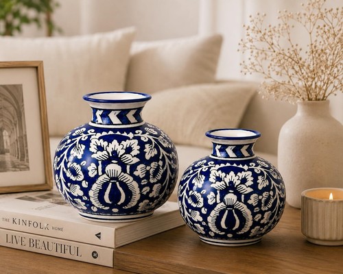 Lot vase globe en poterie - globe,