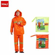 X Veste Cape Imperméable Fluo PVC Anti Pluie Avec Capuche Pantalons HMJ