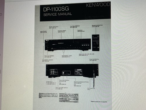 Kenwood 1100sg service - dp-1100sg,