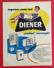 Publicité de presse: Electroménager DENNER Réfrigérateur Lave linge etc 1956