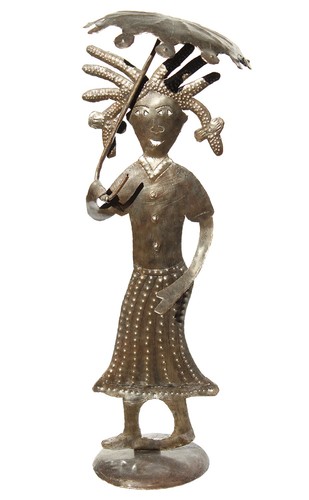 Femme ombrelle fer - à,