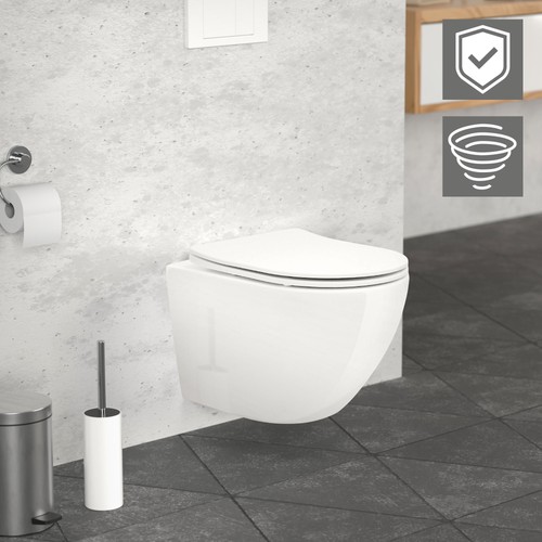Toilette suspendu sans - , rebord
