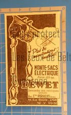 MONTE SAC ELECTRIQUE DEWET PERRELET LYON   publicité 1950 advert