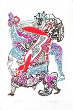 CHARLES LAPICQUE PORTRAITS IV : FALSTAFF  1971 lithographie signée