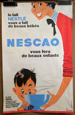 Affiche originale ancienne Nescao vous fera de beaux enfants /RS449
