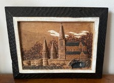 Panneau ancien (1950/60) en bois sculpté  - Basilique N-D de Lourdes - TBE