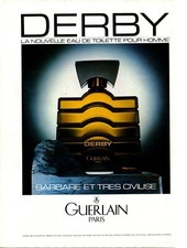 Publicité papier Parfum. Perfume ad.  GUERLAIN Derby 1985