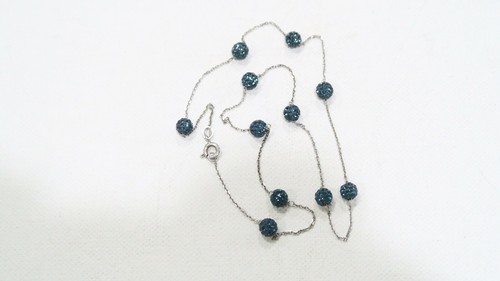 Sterling silver blue crystal