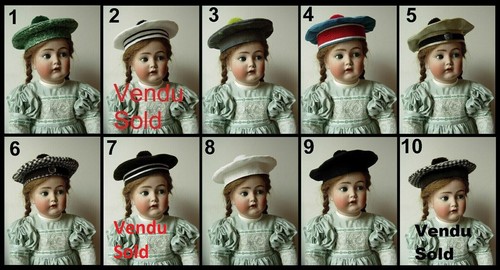 Chapeau béret poupée jumeau - béret,