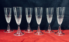 LALIQUE CHINON TALL FLUTED GLASSES SEKTGLÄSER KRISTALL FLUTE A CHAMPAGNE CRISTAL