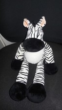 doudou peluche zèbre blanc