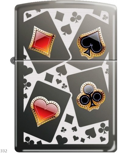 Zippo card suits black ice - ★,