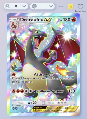 Dracaufeu shiny pokemon tcg - shiny,