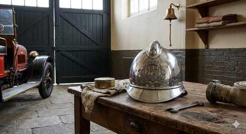 Ancien casque pompier - ancien,