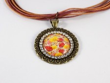 Collier Fleurs Rouge Jaune