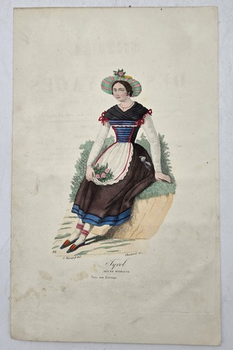 Gravure aquarellée xixe - aquarellée,