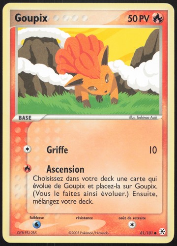 Carte pokémon goupix - carte, 81/101