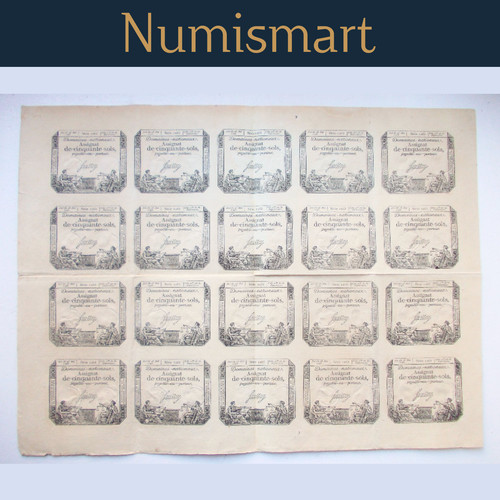 Planche assignats 50 - assignats, de