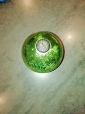 1 boule de pardon ancienne verte mercurisée verre églomisé .