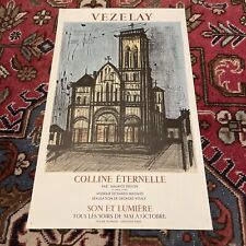 Bernard BUFFET affiche VÉZELAY COLLINE ÉTERNELLE SON ET LUMIÈRE 1968 BE Rare !
