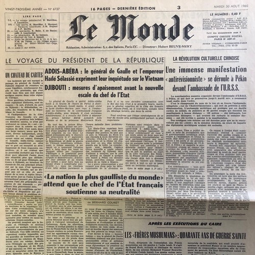 Journal monde 1966 - journal, 30/08/1966