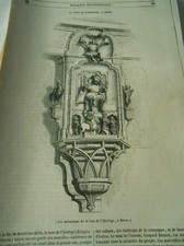 Tour de l'horloge à Berne Jeu mécanique 1846 Gravure Print Article