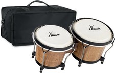 Set Bongos Instrument Percussion Batterie de Main Latin Tambour Poche Tabac