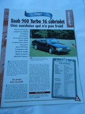 Saab 900 Turbo 16 cabriolet 1987 Fiche Technique Auto