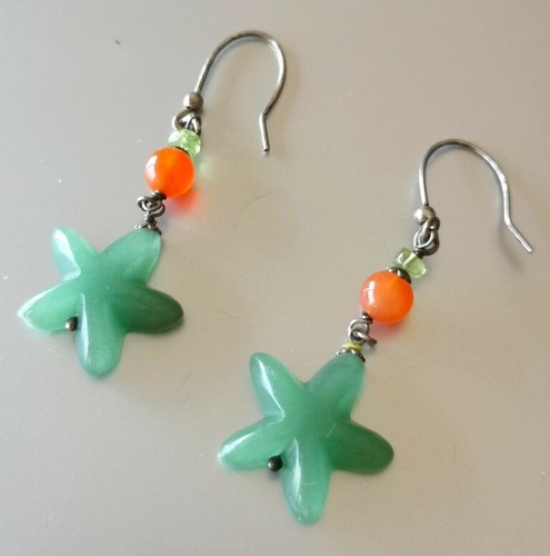 Boucle oreille aventurine - boucle, d'oreille