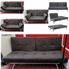 Banquette-canapé convertible 3 pl avec accoudoirs et dossier réglables