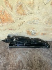 Sculpture Renard Noir Charles Lemanceau Faience France Art Déco 1930